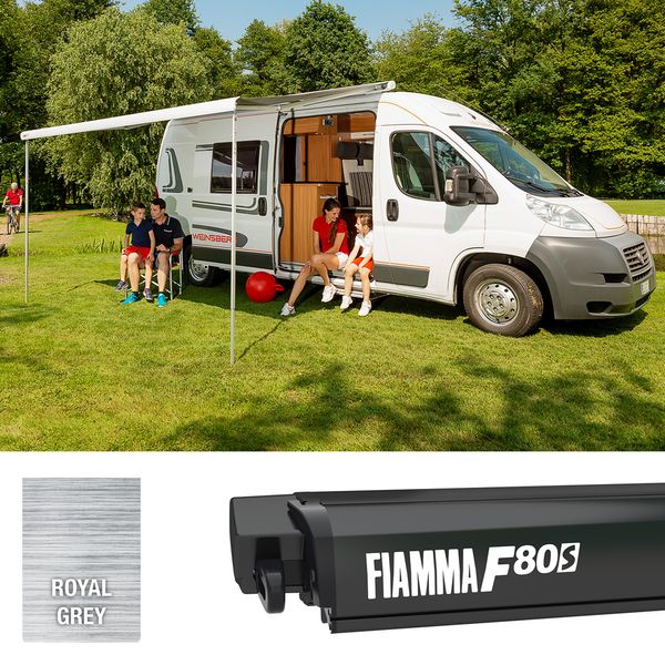 Fiamma Polar White F80S 450 Motorhome Awning – Royal Grey