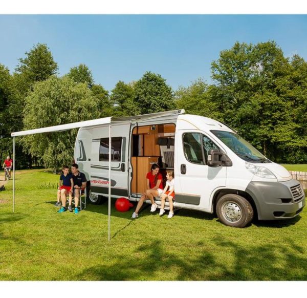 Fiamma Polar White F80S 320 Campervan Awning – Royal Grey - Image 2