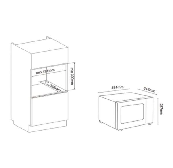 Flatbed Microwave 20L in Black 700W 230V - Image 3